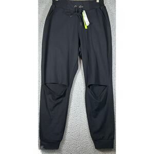 Sam Edelman Knee Slit Jogger Pant Black XL Women Pocket Casual Relaxed cozy NEW